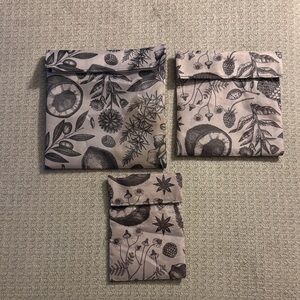 Floral Print Reusable snack Bags Set